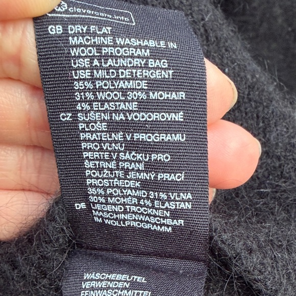 & Other Stories Mohair/Wool Blend Black Button-Up Cardigan Sz: M - Picture 4 of 10